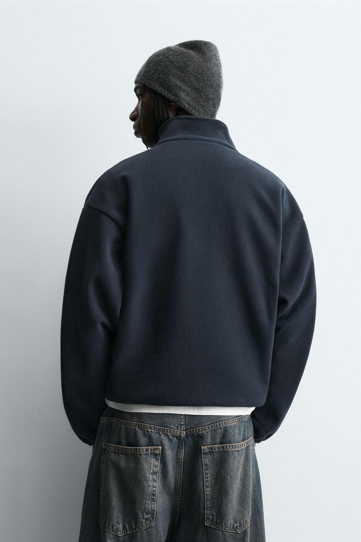 자라 테크니컬 퍼 플리스 하프집업 자켓 포켓 2878/301 NAVY BLUE - 상세 이미지 4