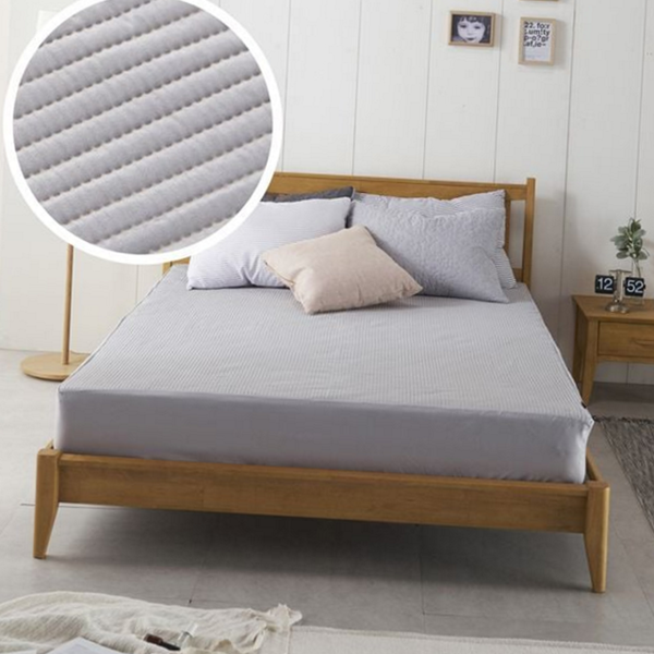 폴리에스터 줄누빔 매트리스 커버 밴딩 싱글 매트리스 커버 침대보 사계절