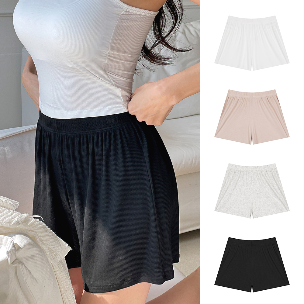 핑크앤다이아 찰랑 3부 모달 팬츠 여름바지 반바지 여자 통바지 밴딩 플리츠 아이스 - 상품 이미지