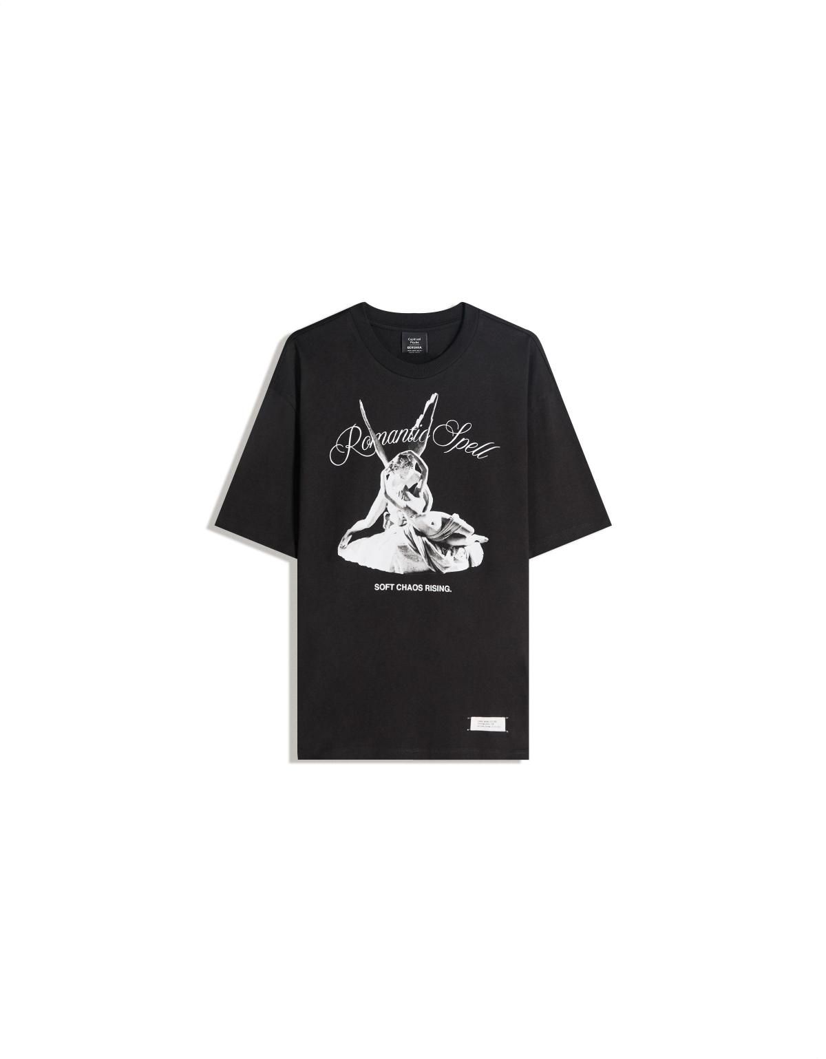 버쉬카 오버핏 프린트 반팔 티셔츠 블랙 8128/071 BLACK - 상세 이미지 3