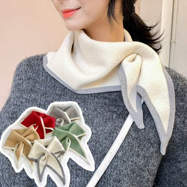 데일리 여성 니트 스카프 캐주얼 배색 니트 스카프 선물용 간절기 - 메인 이미지