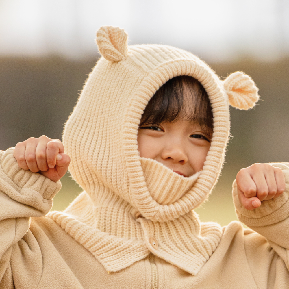 아가드 아기 바라클라바 니트 넥워머 키즈 귀달이 방한 모자 유아 비니 - 상세 이미지 5