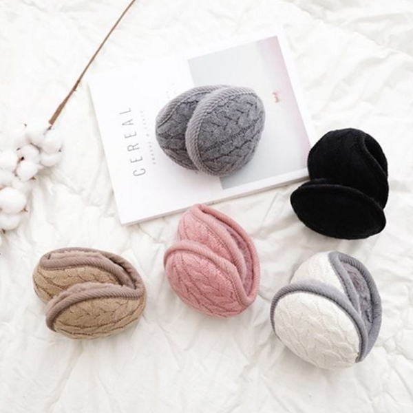 따뜻한 겨울 귀마개 극세사 털 귀마개 접이식 남녀공용 니트 커플 - 메인 이미지