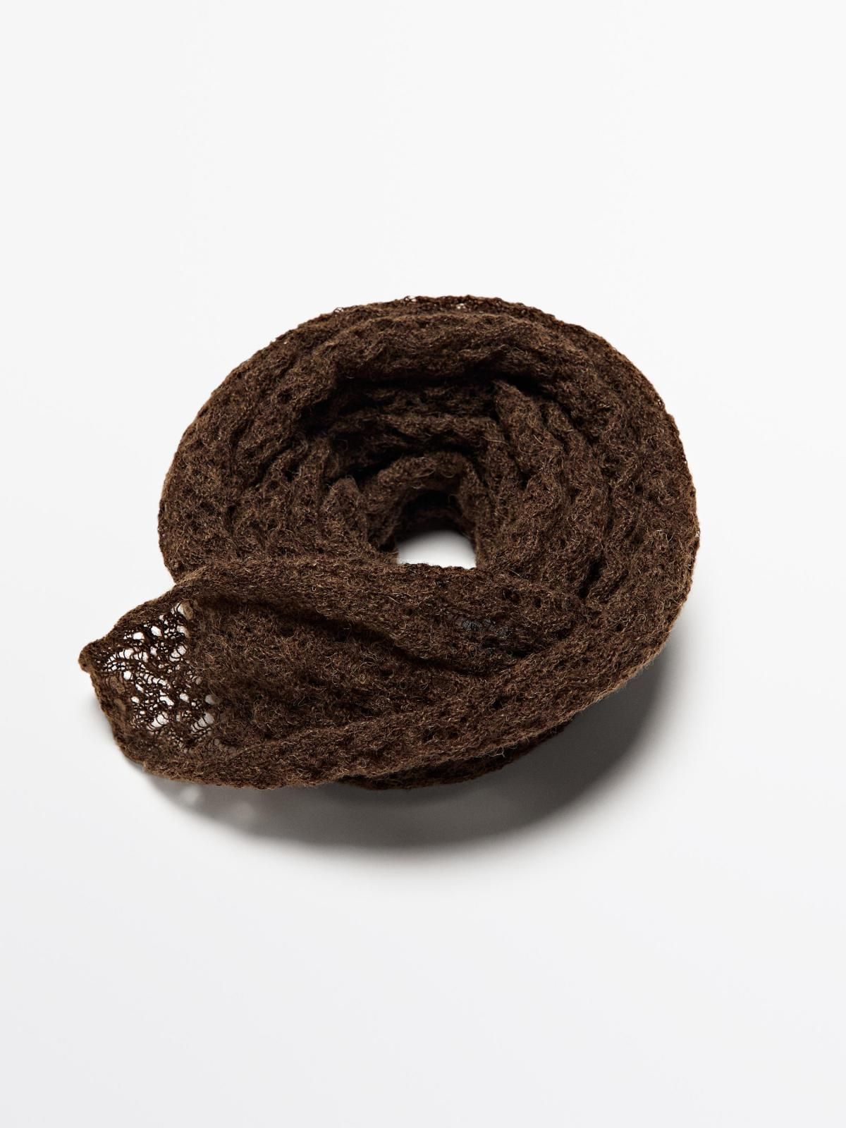 마시모두띠 오픈워크 울블렌드 니트 스카프 브라운 6324/616 BROWN - 상세 이미지 5