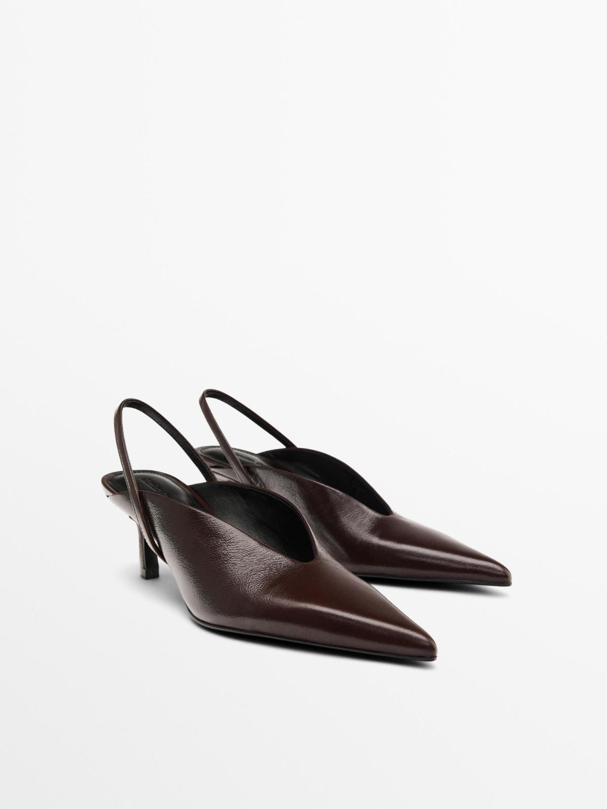 마시모두띠 프리미엄 소가죽 슬링백 슈즈 6cm 1404/750 BURGUNDY - 상세 이미지 4