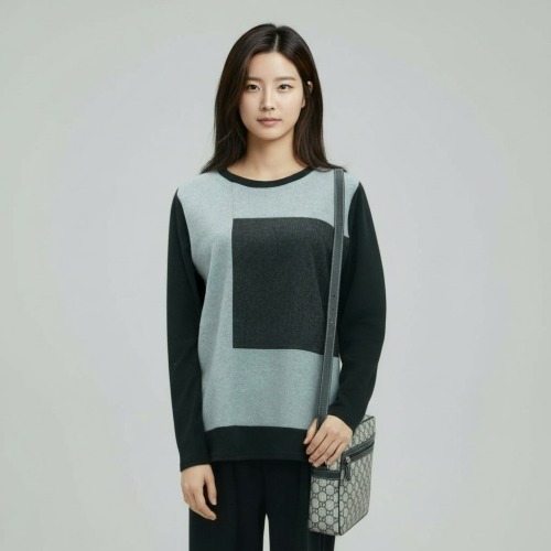 엄마옷 조이마담 T51807 울라이크 배색 티셔츠 중년여성의류 - 상품 이미지