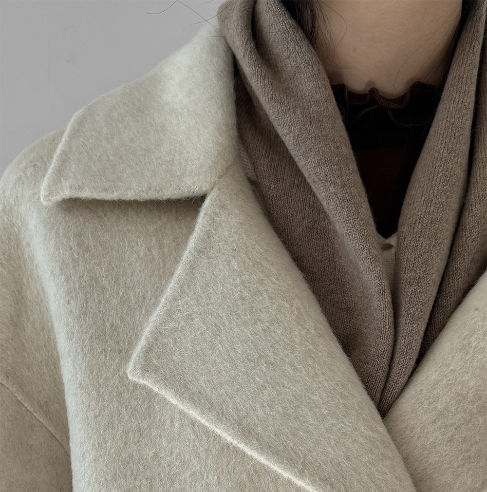 울 언발란스 셔츠 스타일 핸드메이드 자켓