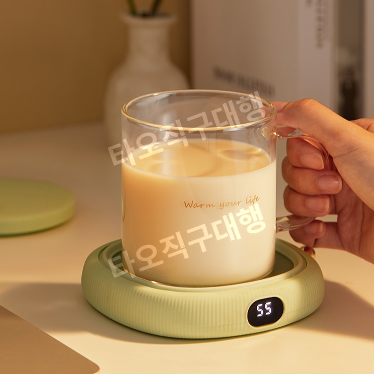 가열머그컵 미니 워머 우유 휴대용 온도 온열 겨울 머그 머그워머 사무실 컵 - 상품 이미지