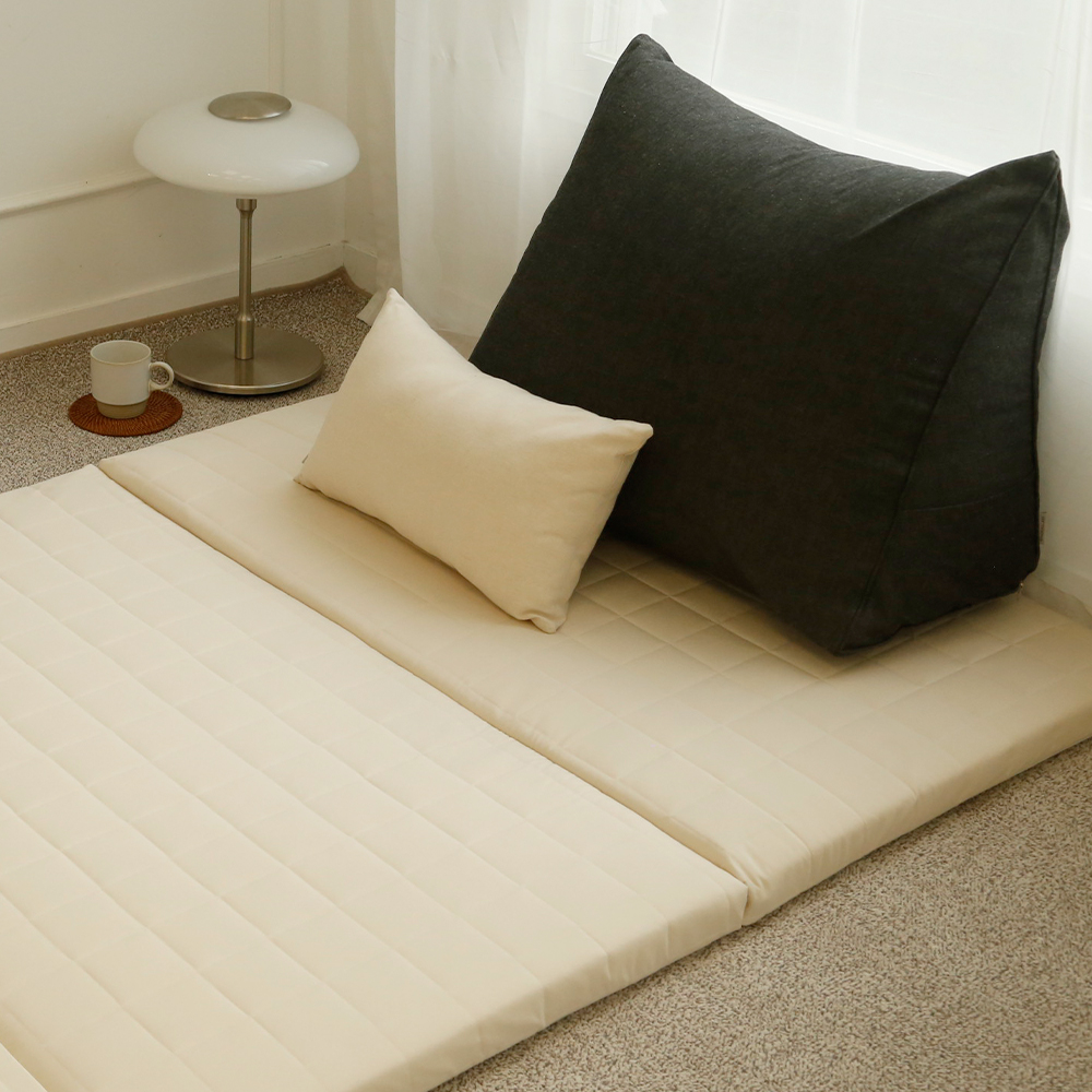 한스갤러리 3단 매트리스 접이식 토퍼 침대 바닥 수면매트 누빔형 MS