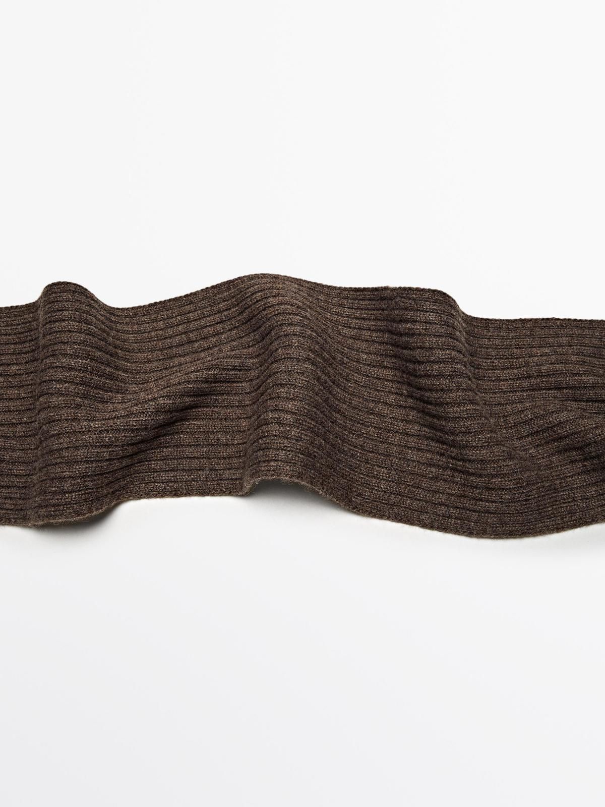 마시모두띠 울블렌드 테크니컬 골지 머플러 6342/653 BROWN - 상세 이미지 5