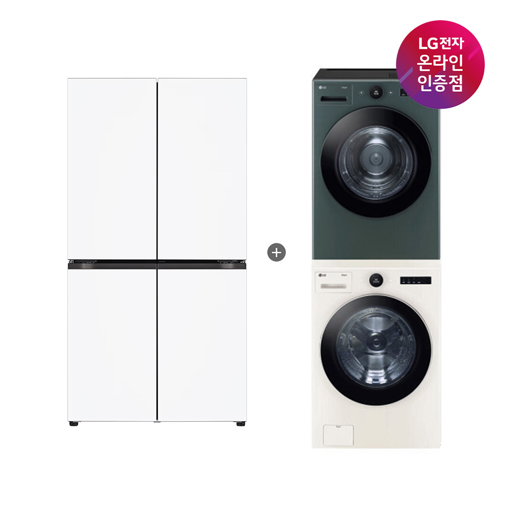 LG 디오스 오브제컬렉션 매직스페이스 냉장고 + LG 트롬 세탁기건조기 세트 (T875MHH111 + FX24ENE-GNG) 제품 이미지