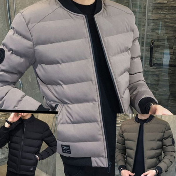 캐주얼 남자 겨울 항공 점퍼 하이넥 남성 패딩 블루종 남여공용 - 상품 이미지