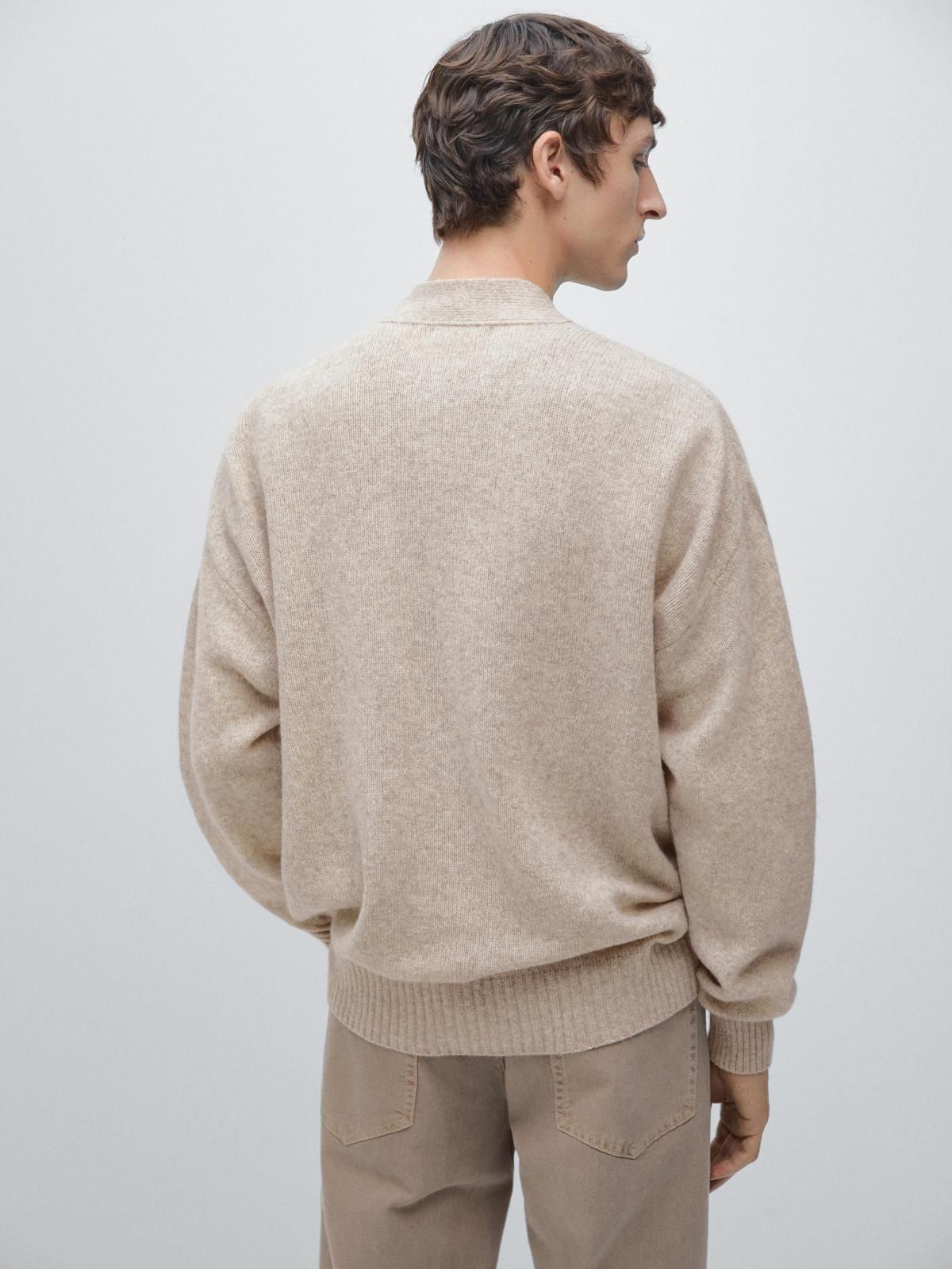 마시모두띠 프리미엄 울블렌드 브이넥 니트 카디건 1125/233 BEIGE MARL - 상세 이미지 4