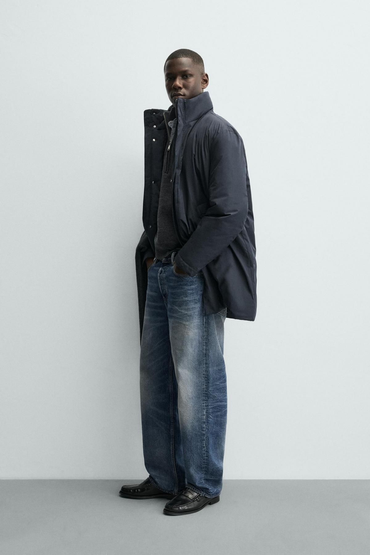 자라 테크니컬 방수 패딩 파카 남성 6518/300 NAVY BLUE - 상세 이미지 5