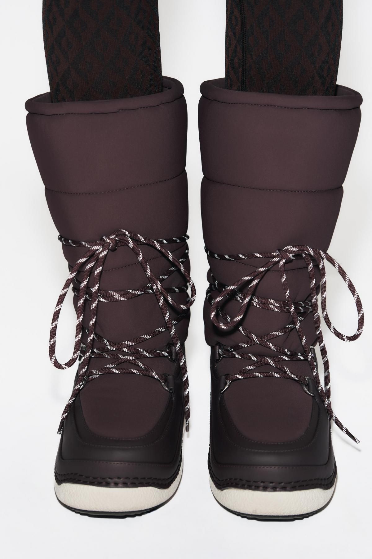 자라 테크니컬 패딩 스키 앵클부츠 레이스업 2704/710 BURGUNDY RED - 상세 이미지 2