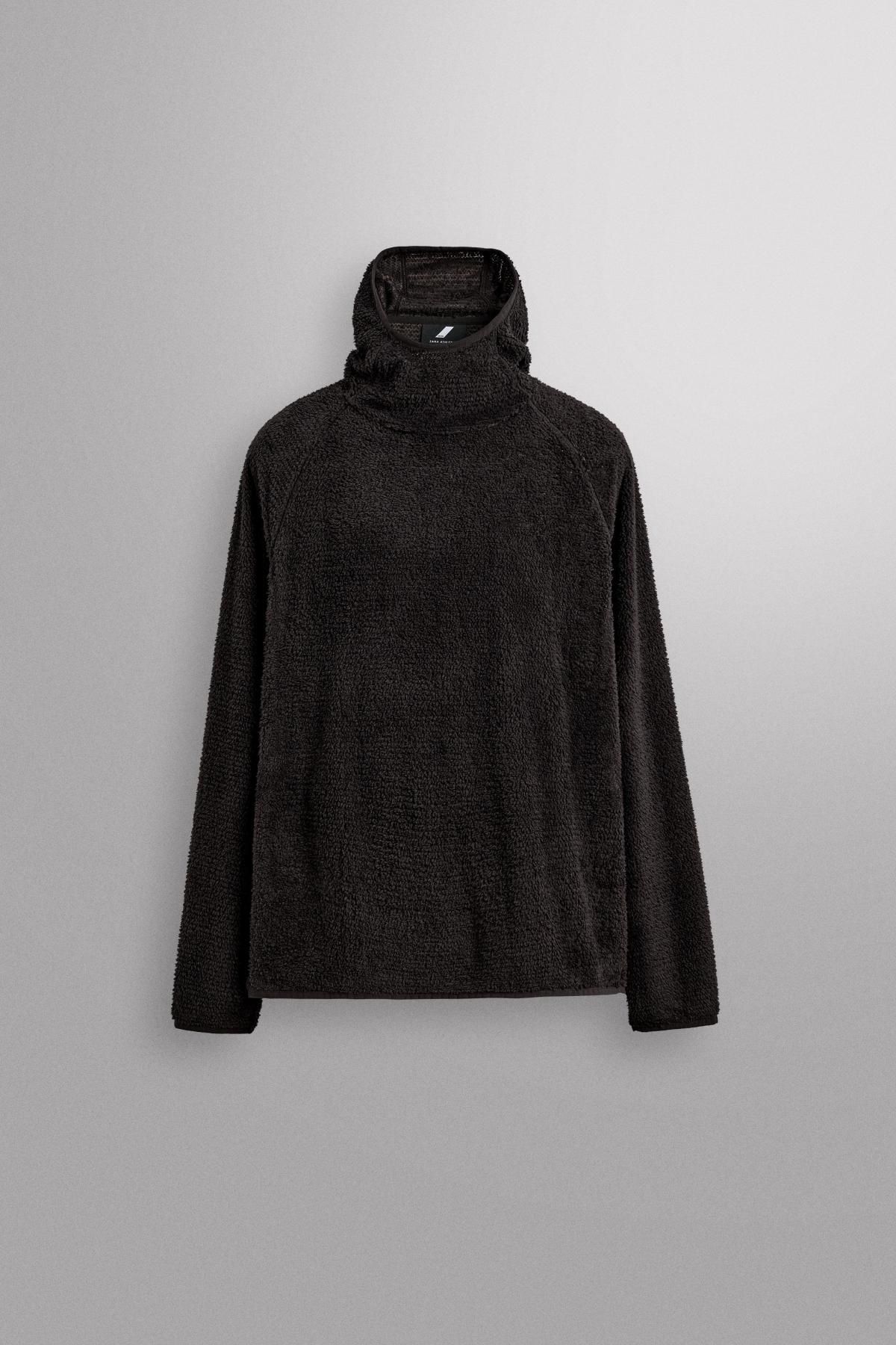 자라 테크니컬 퍼텍스처 후드 탑 5868/304 DARK BROWN - 상품 이미지