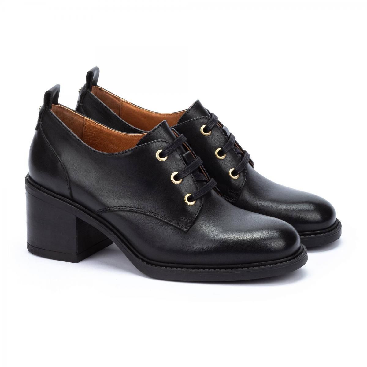 피콜리노스 트렌디 레이스업 로우힐 펌프스 HUESCA W8X-5757 BLACK - 상세 이미지 2