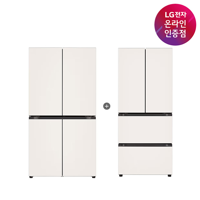 LG 디오스 오브제컬렉션 매직스페이스 냉장고 + LG 디오스 김치톡톡 (T875MEE111 + Z408MEEF23) 제품 이미지