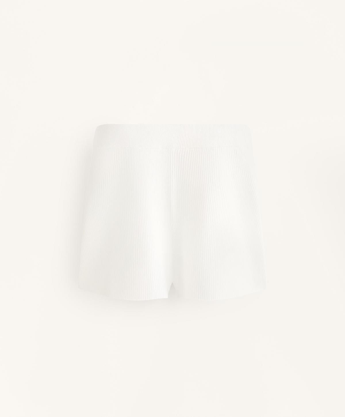 오이쇼 트렌디 워시드 니트 반바지 화이트 밴딩 4077/695 WHITE - 상품 이미지