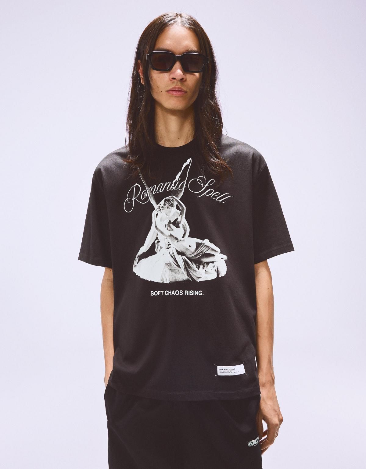 버쉬카 오버핏 프린트 반팔 티셔츠 블랙 8128/071 BLACK 이미지 6