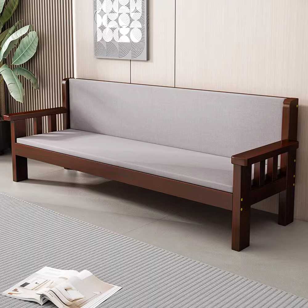 원목소파 벤치쇼파 미용실 나무의자 긴 등받이 다용도 80cm - 상세 이미지 3