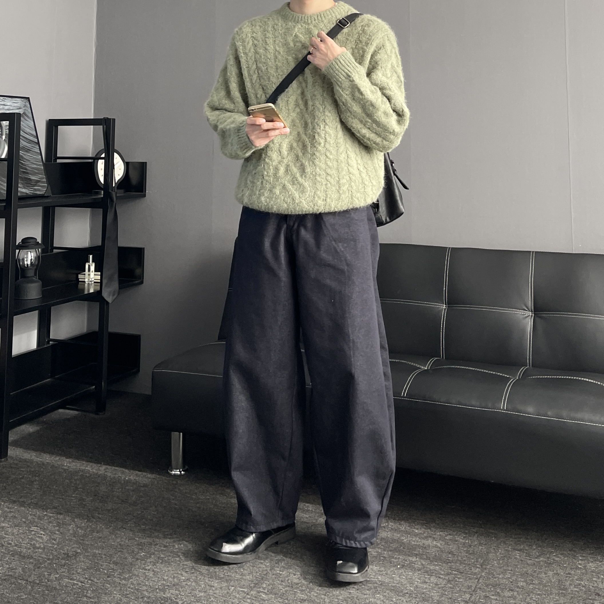 남자와이드청바지 남자생지데님 통청바지 이미지 7