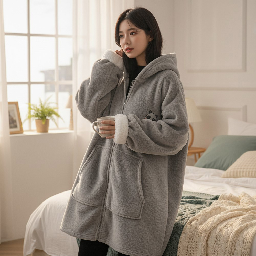 입는 담요 지퍼형 집순이 후드담요 입는이불 빅 후드 두꺼운 양털 캠핑 극세사 이불 밍크