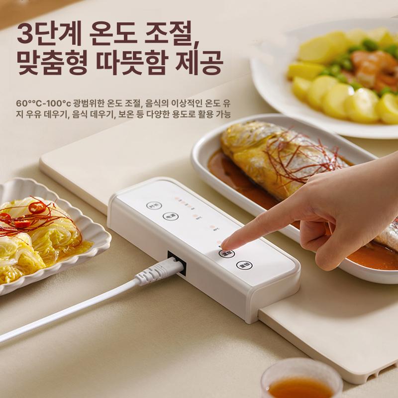음식보온매트 푸드워머 접이식 테이블매트 가열 휴대용 실리콘 플레이팅 60x38cm 6-8접시 - 상세 이미지 4