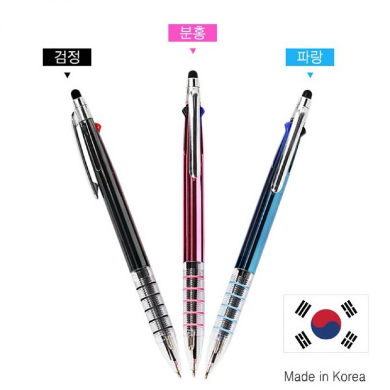 국산5링삼색터치볼펜(0.7mm)고급볼펜 인쇄가능 - 메인 이미지
