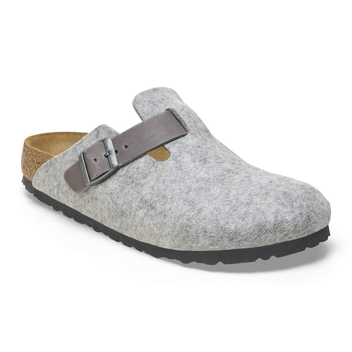 버켄스탁 클래식 컴포트 펠트 레더 버클 슬리퍼 1026149/1026163 LIGHT GRAY - 상세 이미지 2