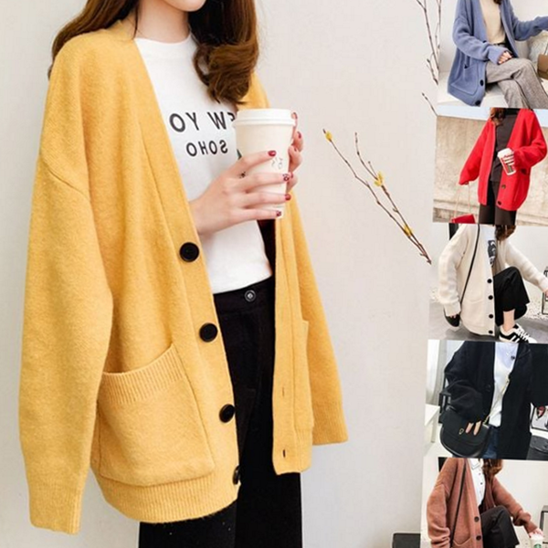 데일리 여성 루즈핏 가디건 박시핏 여자 루즈핏 가디건 가을 니트 - 상품 이미지