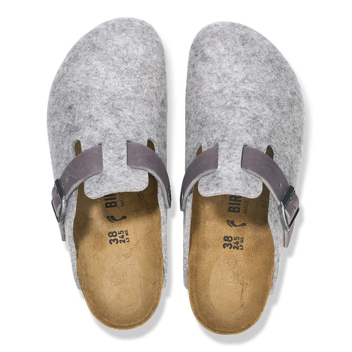 버켄스탁 클래식 컴포트 펠트 레더 버클 슬리퍼 1026149/1026163 LIGHT GRAY - 상세 이미지 3