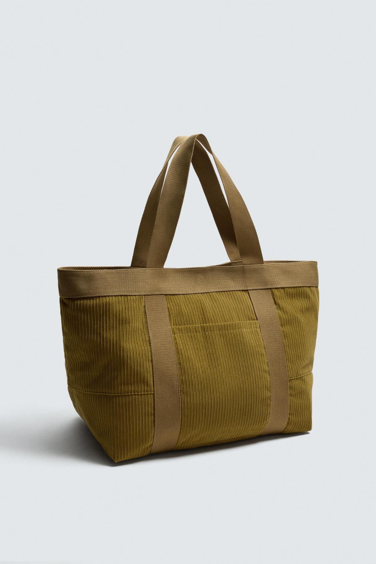 자라 테크니컬 코듀로이 이펙트 베이직 토트백 3315/720 KHAKI GREEN - 상세 이미지 2