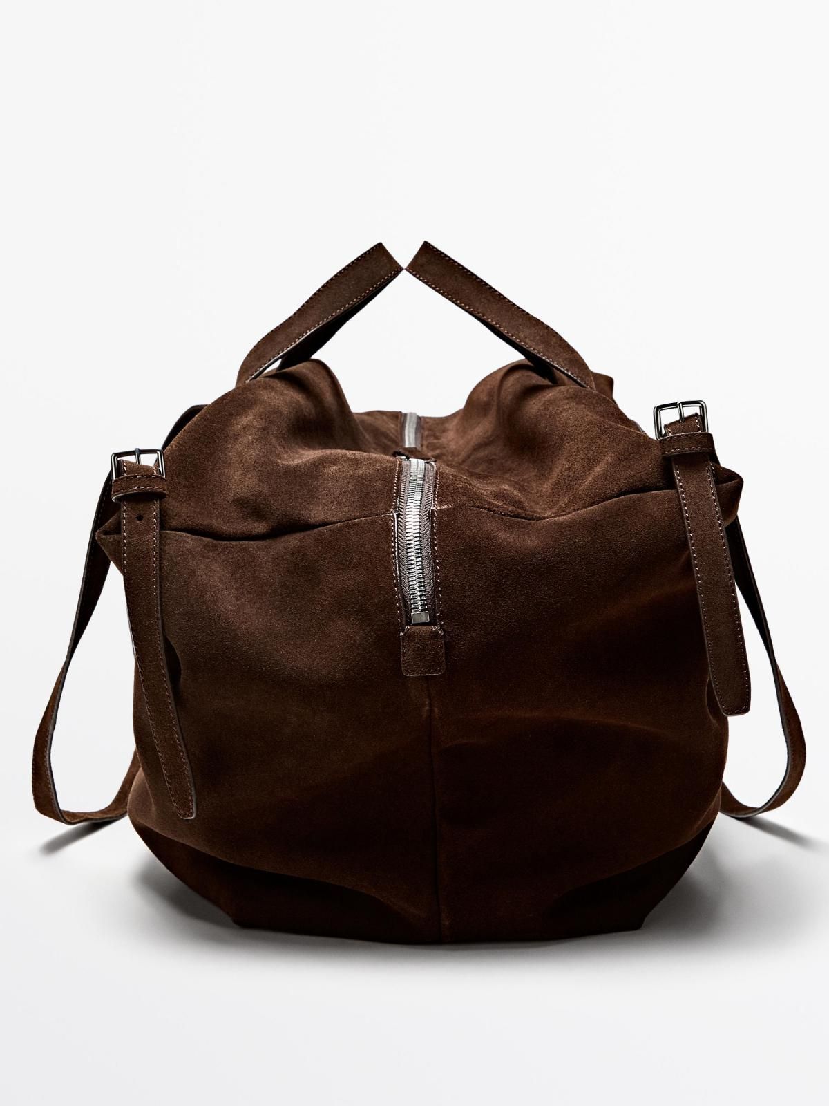 마시모두띠 프리미엄 스웨이드 레더 맥시 더플백 브라운 2353/315 BROWN - 상세 이미지 4