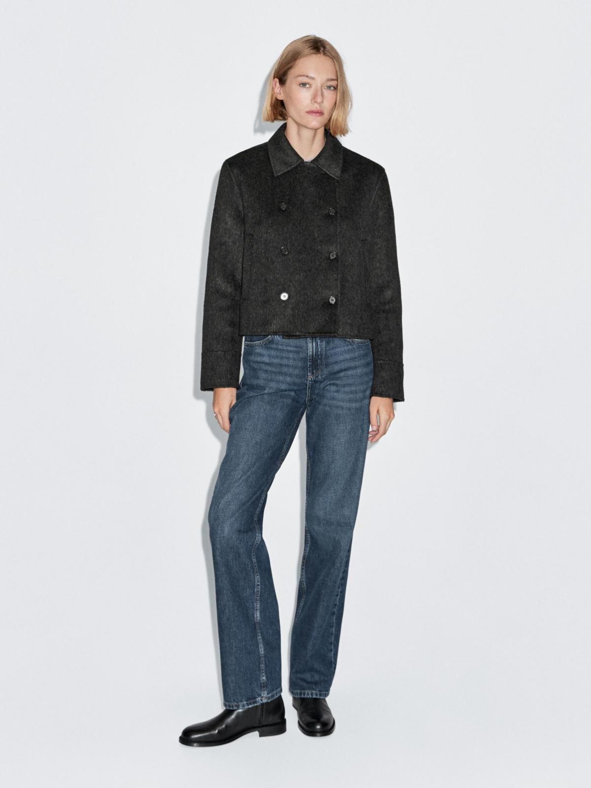 마시모두띠 퍼 디테일 테크니컬 숏 울 코트 6422/972 DARK GREY - 상세 이미지 2