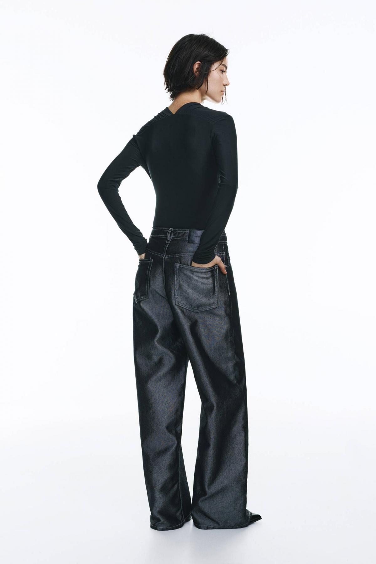 풀앤베어 테크니컬 드레이프 긴팔 바디수트 7153/340 BLACK - 상세 이미지 4