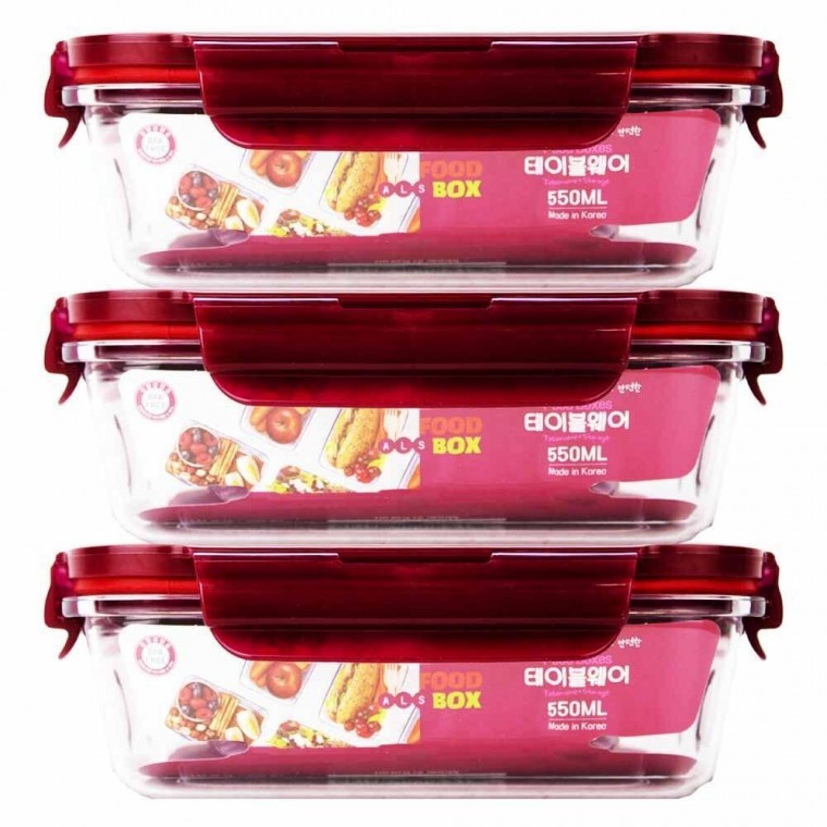 에이엘에스 테이블웨어 푸드박스 AML-521F 550ml 3개입 - 상품 이미지