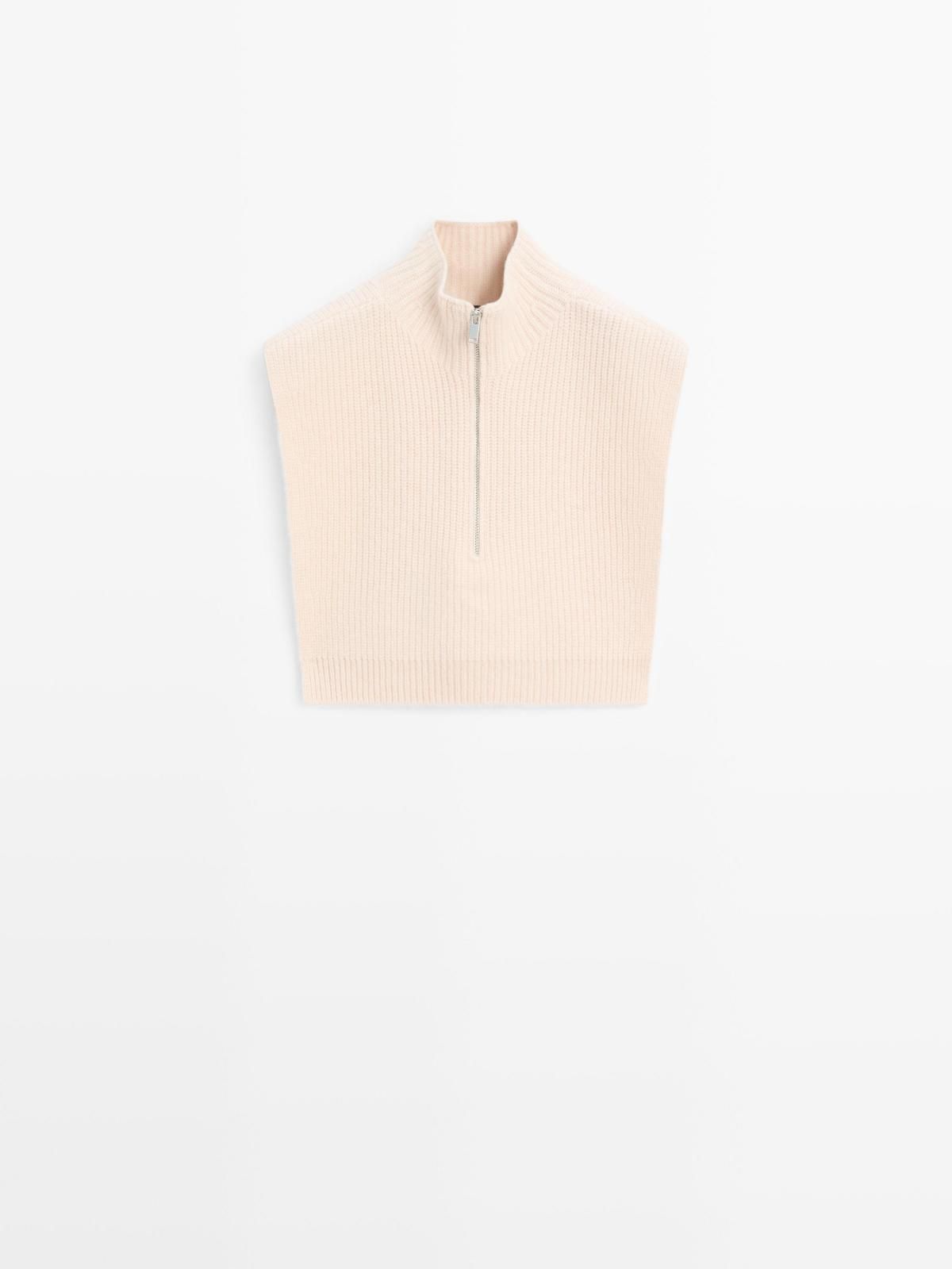 마시모두띠 울블렌드 하이넥 집업 니트베스트 6328/618 CREAM - 메인 이미지