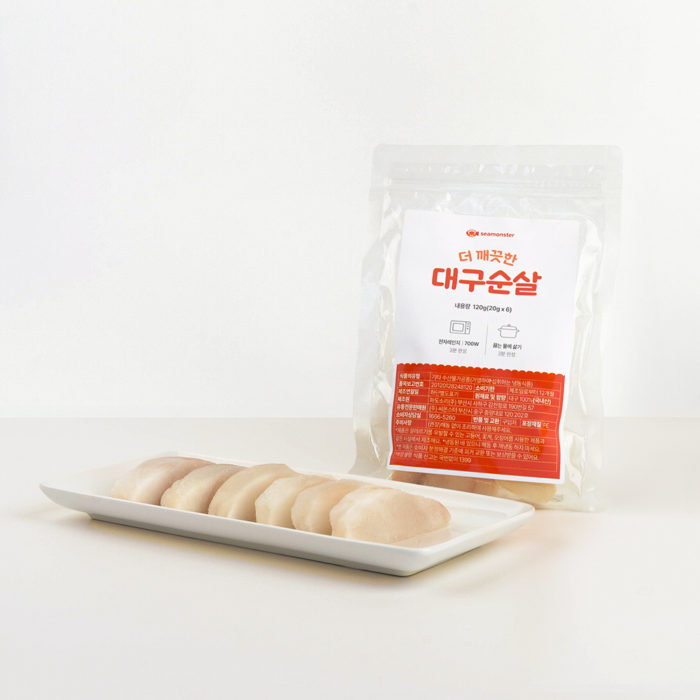 씨몬스터 이유식 생선 아기 무염 토핑 흰살생선 더 깨끗한 대구순살, 120g, 1개 제품 이미지