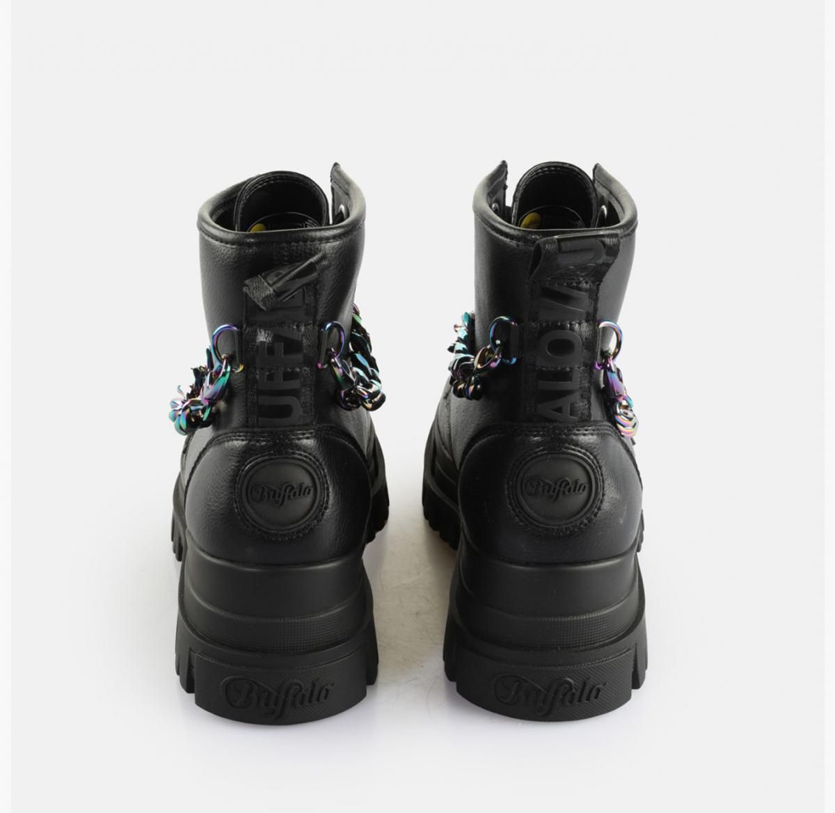 버팔로 플랫폼 체인 앵클부츠 블랙 비건 레더 02377075 SCHWARZ/MULTICOLOR - 상세 이미지 5