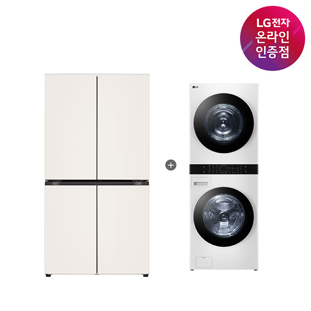 LG 디오스 오브제컬렉션 매직스페이스 냉장고 + LG 트롬 워시타워 (T875MEE111 + W21WAM) 제품 이미지