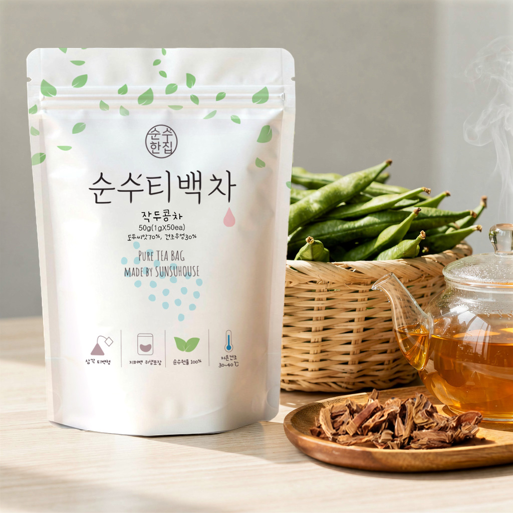 순수한집 국산 볶은 작두콩차 티백 50개입 이미지 4