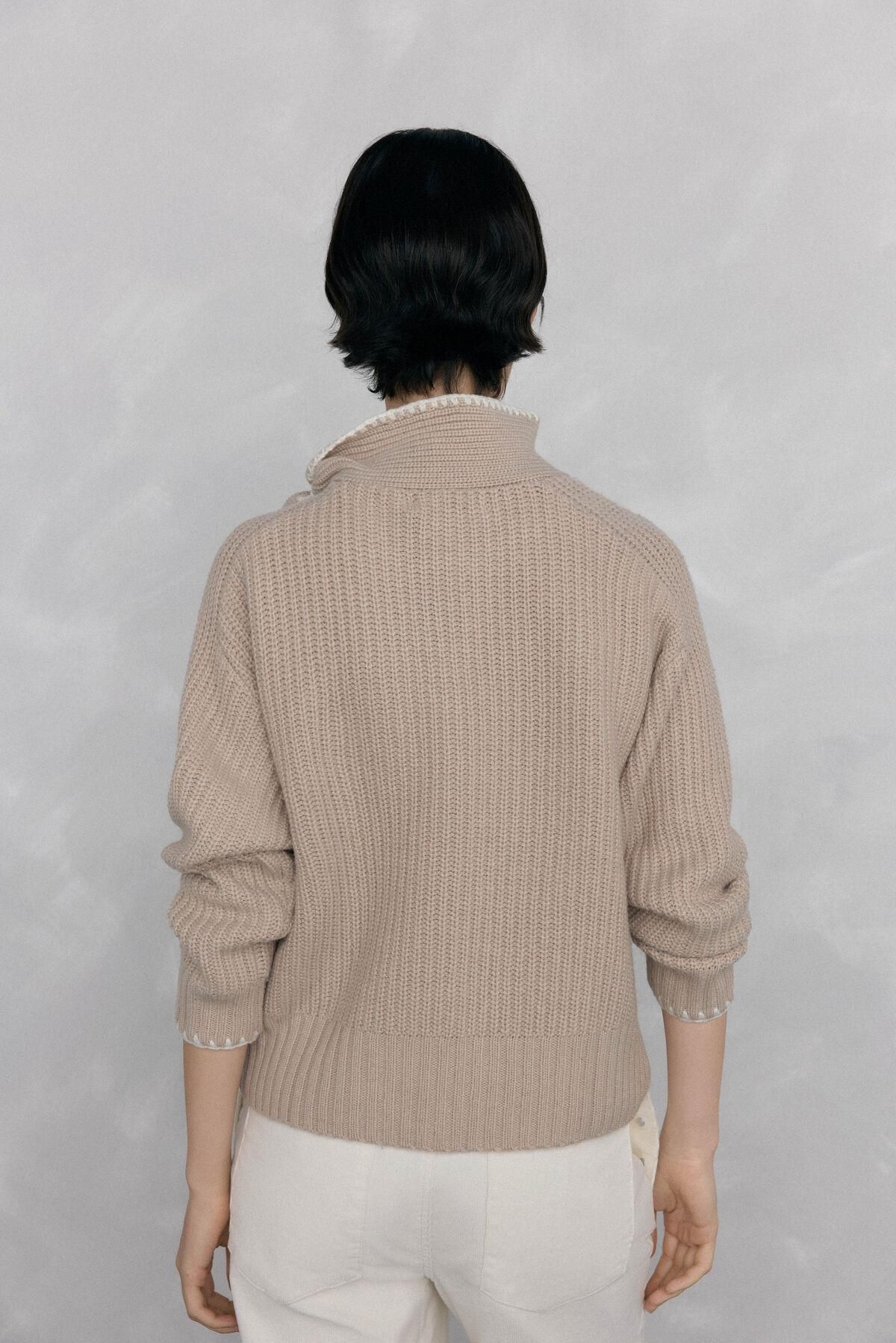 페드로 델 이에로 리본 디테일 베이지 니트 스웨터 3512935 BEIGE - 상세 이미지 5