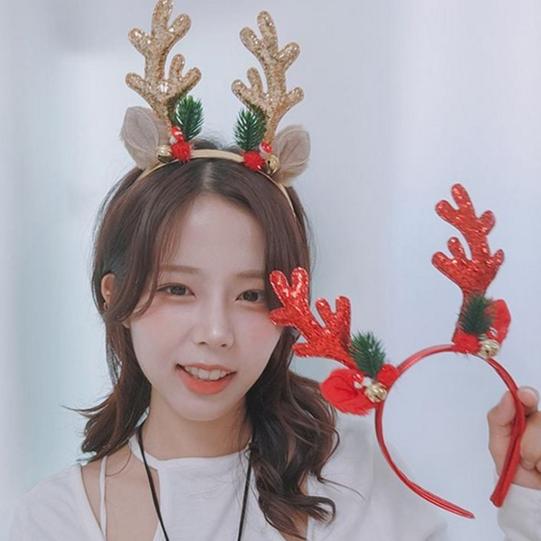 성탄절 크리스마스 머리띠 파티용 루돌프 머리띠 헤어밴드 코스튬 - 상품 이미지