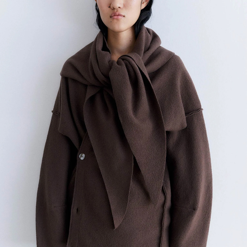 루스 여성 MANTELLO 펠티드 메리노 울 가디건 자켓 MANTELLO ESPRESSO FW24BL03R - 상세 이미지 3