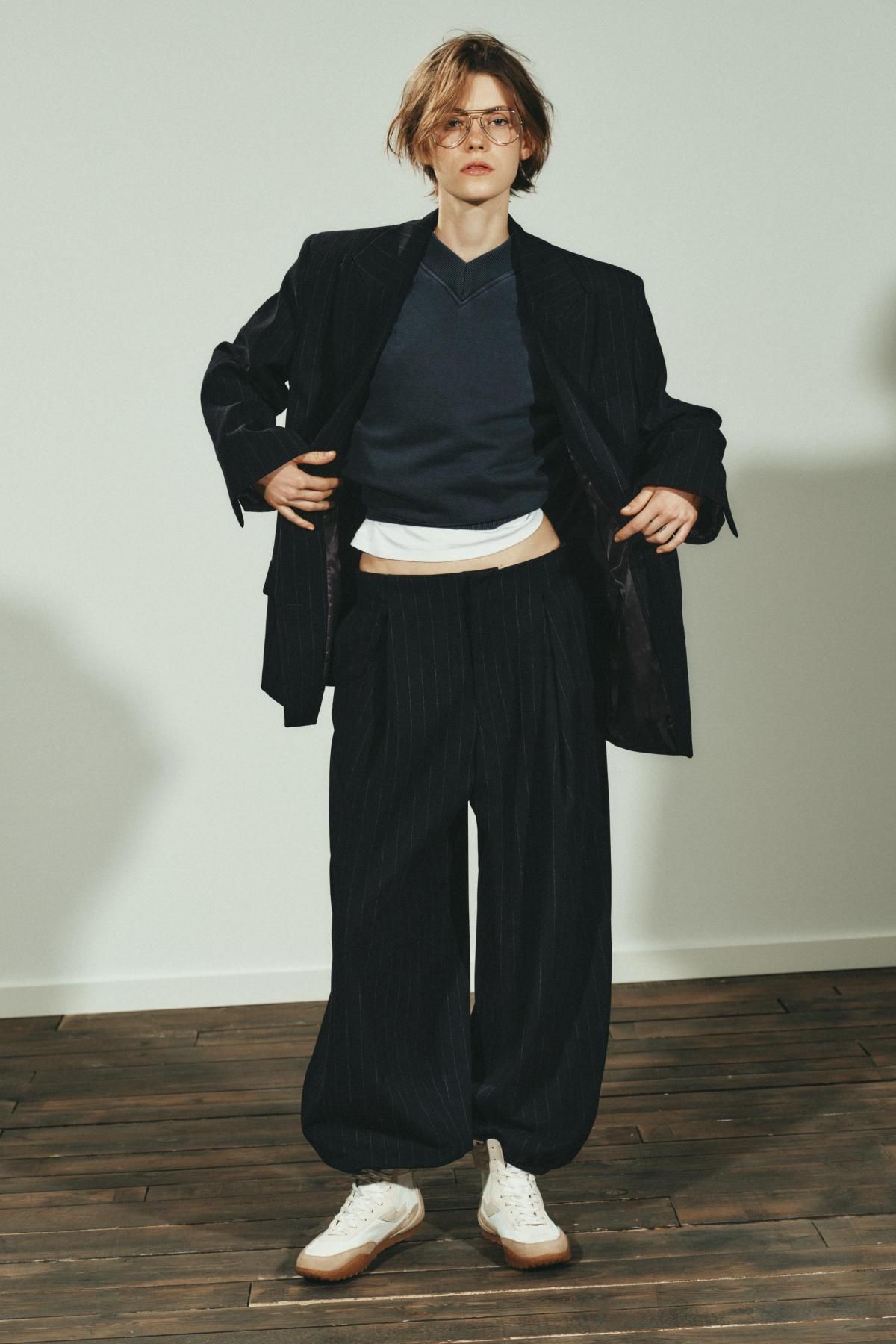 자라 핀스트라이프 블레이저 포켓 숄더패드 1255/788 NAVY BLUE - 상세 이미지 2