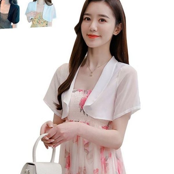 루즈핏 여성 여름 가디건 얇은 여름 숏 가디건 냉방 자켓 - 상품 이미지