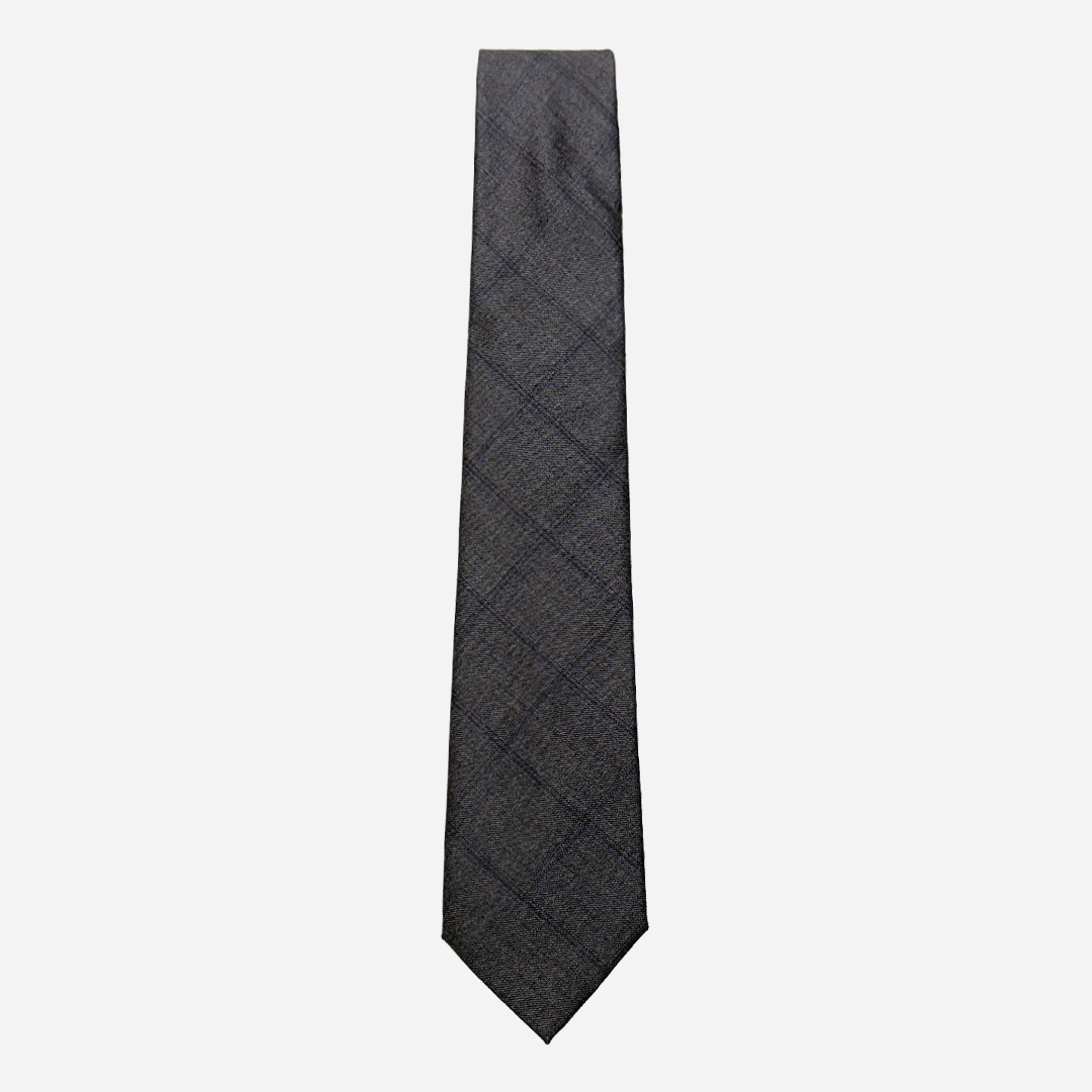 [해리슨테일러] 영국 SCABAL 스카발 핸드메이드 제작 넥타이 (charcoal windowpane check-blue stitch) - 상세 이미지 4