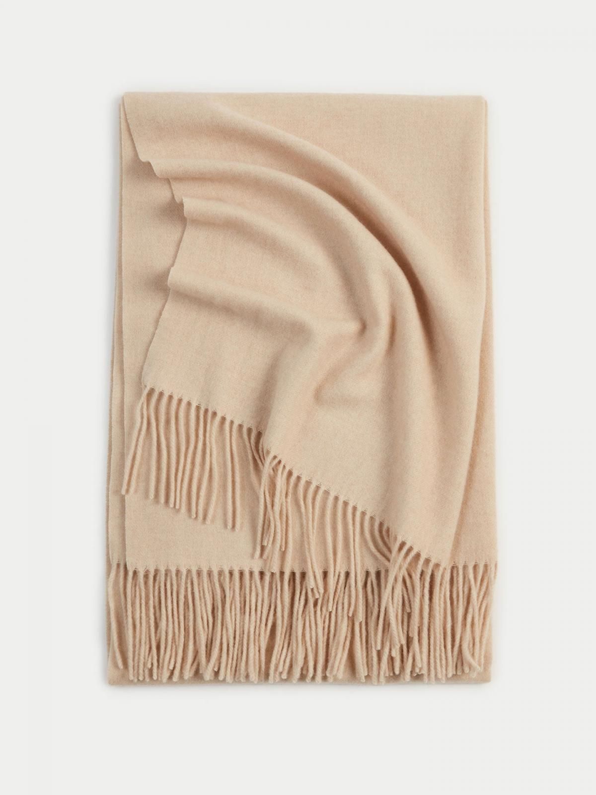 고비캐시미어 오버사이즈 캐시미어 프린지 머플러 WA200018-0002S0000-103F BEIGE - 메인 이미지