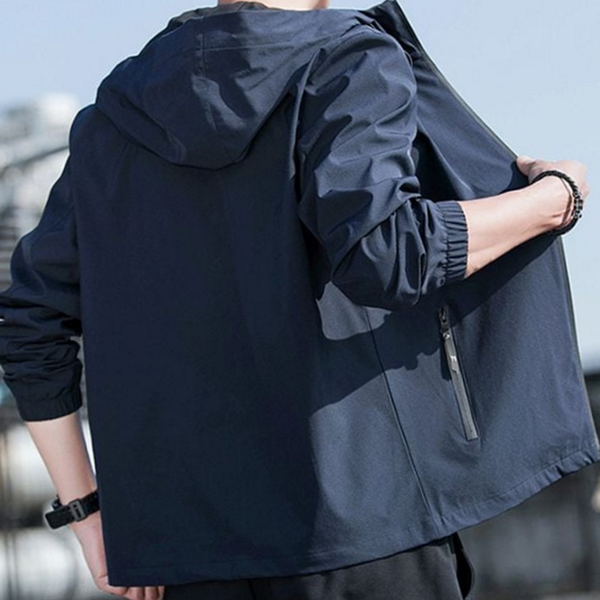 루즈핏 남성 후드 바람막이 아노락 남성 간절기 자켓 데일리 캐주얼 - 메인 이미지